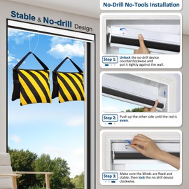 MANSNIX Smart Motorized Blinds with Remote, Cordless No-Drill Automatic Roller Shades, Blackout Electric Blind for Windows, Black, 35 x 72