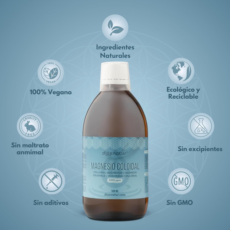 Dioxnatur Pure Magnesium 500ml Magnesium Colloidal Liquid 50ppm - Natural