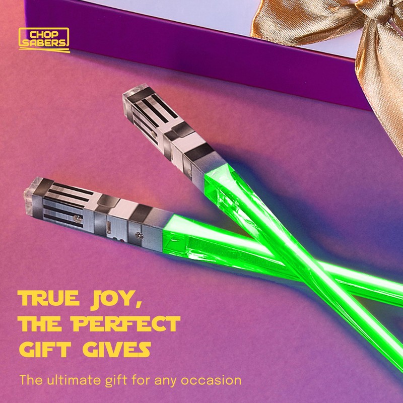 Chop Sabers Light Up Lightsaber Chopsticks, Green Pair
