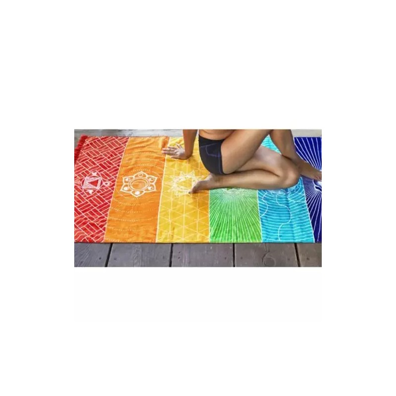 Deluxe Tela 7 Chakras Alfombrilla Yoga Meditación Manta Decoración