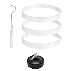 3pcs Rubber Gaskets Rings for Nutri Ninja Blender, Replacement Gasket Seal Rings, Blender Replacement Gasket, Leakproof Sealing White Rubber O-Ring for BL480 BL680 BL910 CT680 (3.94 Inch)