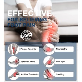 2 Pairs Plantar Fasciitis Compression Socks for Women & Men 20-30 mmHg, Ankle Support for Ligament Damage, Functional Socks for Neuropathy (Black+Beige, 3XL)