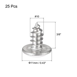 sourcing map Phillips Head Self Tapping Screws, #10x3/8" 304 Stainless Steel Wood Sheet Metal Screw 25pcs