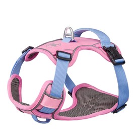Benala No Pull Adjustable Dog Harness Reflective Vest Harness with Easy Control Handle Oxford Dog Harness for Small Medium Large Dogs,Pink,S