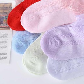 IYOU Girls Ruffle Socks, White Ruffled Socks, Princess Dress Socks for Infants, Toddlers (6 Pairs), Assorted colours