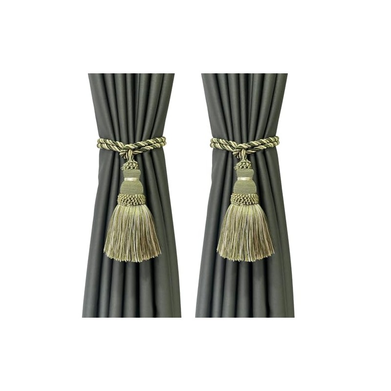 Fenghuangwu 2 Pack Curtain Tie Backs Rope Tassels for Curtains