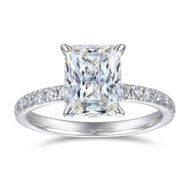 CGSRING Moissanite Rings 7x9mm 3 Carat D Color VVS1 Radiant Cut Moissanite Engagement Ring for Women Size 4-12 (10)