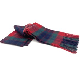 100% Pure Lambswool Tartan Scarf women and men - 12x60" - Spring collection - Red Checkered scarves - Smooth Brushed wool -Mothers day, Valentines day gift (Fraser Red Scottish Tartan)