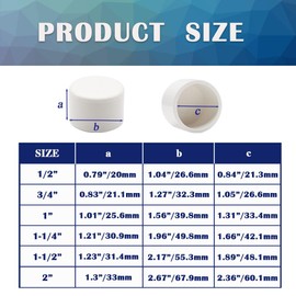 HayEastdor 4PCS 1.5inch PVC Cap Pipe Fitting White PVC Pipe End Caps Plug Adapter SCH40 Socket Fittings 1.5" HE063-1-1/2