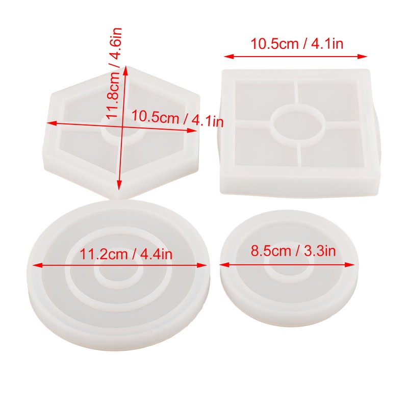 8 Pcs Silicone Coaster Molds Silicone Epoxy Resin Coaster Casting