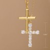 S.Leaf Gold Cross Necklace for Women Sterling Silver Birthstone Friendship