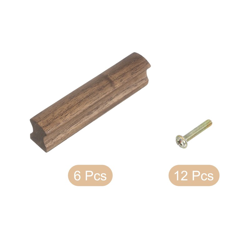 sourcing map 6Pcs Wood Drawer Pulls Handles with Screws Set