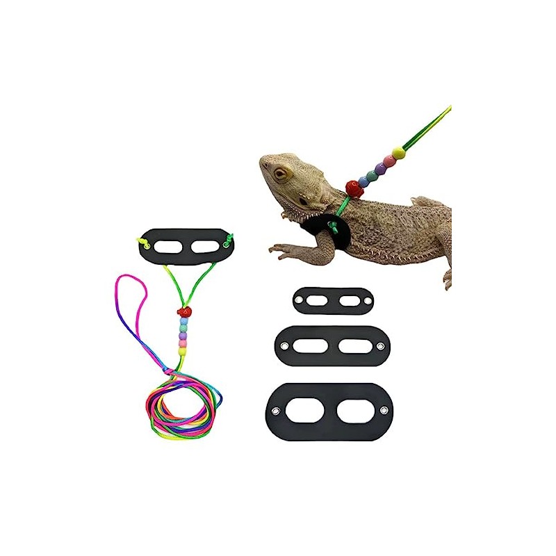 3 Packs Bearded Dragon Harness and Leash Adjustable(S,M,L) - Soft