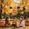 2 Pack Fall Wood Bead Garland Felt Pumpkin Maple Leaf