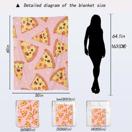 ainori Pizza Slice Party Flannel Blanket - Mexican Fun Food Sweet Delicious Throw,Gifts for Kids, Ultra Soft & Warm,Lightweight, for Couch, Bedroom, Living Room Decor & Travel 50x60in