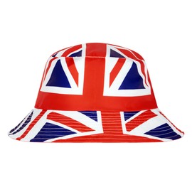 SPIRIT OF ESSEX Union Jack Bucket hat England Flag hat 2 in 1 Reversible Unisex Great Britain White