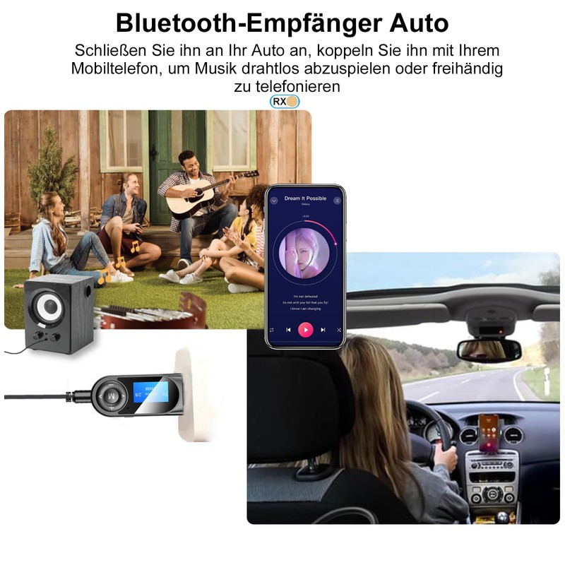 2 in 1 Bluetooth Transmitter Receiver Jack 3.5 mm, Aux