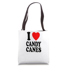I Heart (Love) Candy Canes Winter Peppermint Christmas Tote Bag