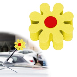 Hbxdeco Daisy Car Antenna Topper, Cute Daisy Flower EVA Antenna Ball for Vehicles, Funny Automotive Roof Toppers Decoration, Lovely Aerial Ball Mirror Dangler Car Accessories for Women Men (Yellow)