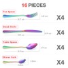 Cutlery Set EVERGD Stainless Steel Tableware Set Colorful Romantic Dinner