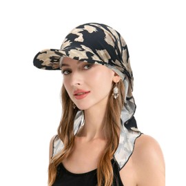 ZLYC Women's Chemo Headwear Brim Visor Hat Beanie Hat, leopard print khaki, Unit size