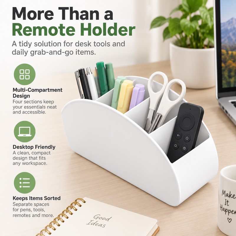 Remote Control Organizer for TV & Media Accessories – 5-Slot