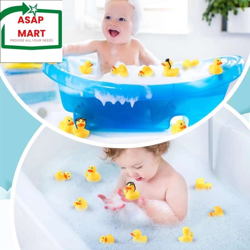 Fingertip WD 50 Pcs Rubber Ducks with Sunglasses,Squ