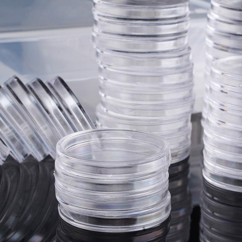 100Pcs 30mm Clear Coin Capsules Case Coins Holders Specie Organizer