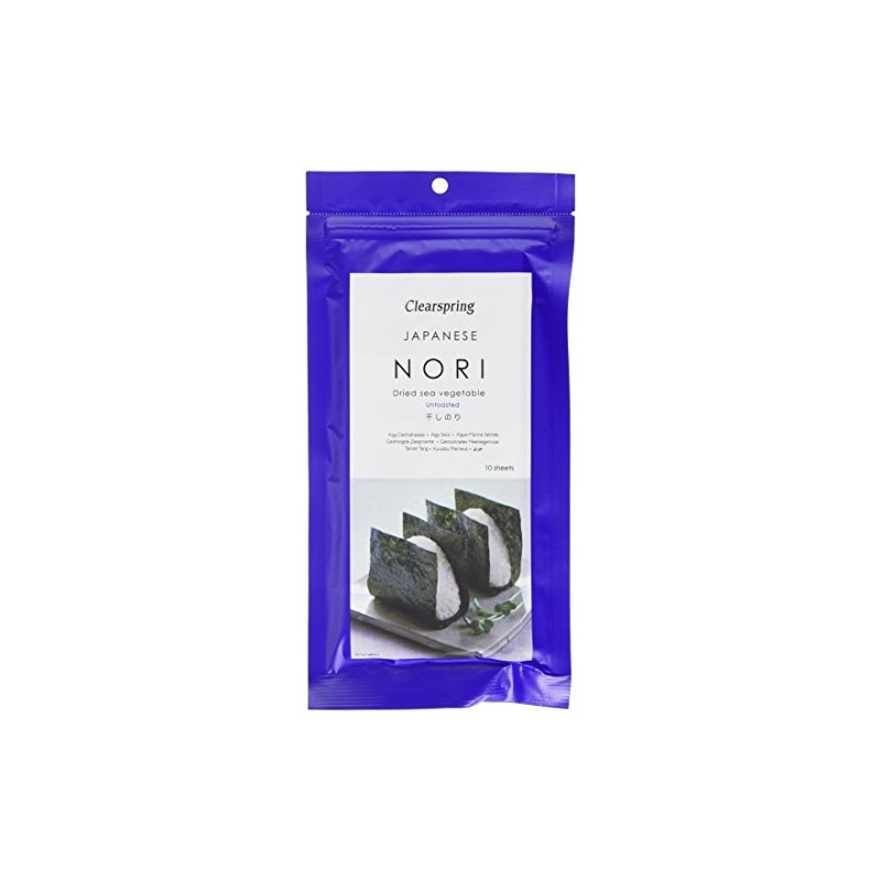 Clearspring Untoasted Japanese Dried Sea Vegetable Nori Sheets 25 grams