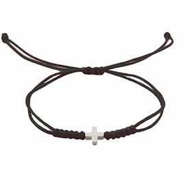 COLORFUL BLING Multicolor Handwoven Religion Braided Cross Bracelet Faith Hope Blessed Wrist Cuff Bracelet for Women Men Lucky Protection Prayer Jewelry-black