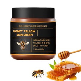 ALFNLKLE ALFNLKLE Marroomi Tallow Honey Balm - 100% Organic Whipped Beef Tallow Face Moisturizer with Raw Honey & Beeswax, Deep Nourishing Tallow & Balm for Face