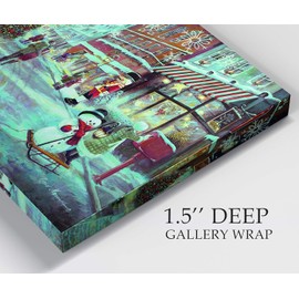 Renditions Gallery Abstract Christmas Art Prints for Home Decor Snowy Paris Christmas Wall Artwork Hanging Prints for Bedroom Dining Living Room Office Home Kitchen Wall Decor - 28"X40" LT18