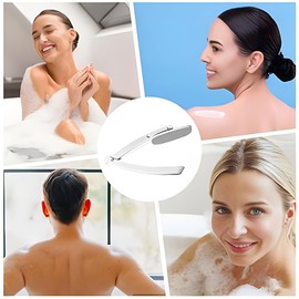 Back Lotion Applicator Folding Back Brush, Cream Applicator Back Brush Long Handled Lotion Applicator with Curved, Back Moisturizer and Sunscreen Applicator for Lotion Application