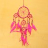 Pink Pineapple handmade dream catcher with silver beads, 12 cm