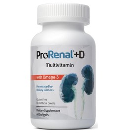 ProRenal+D with Omega-3 Fish Oil Kidney Multivitamin 60 Softgels, 30-Day Supply