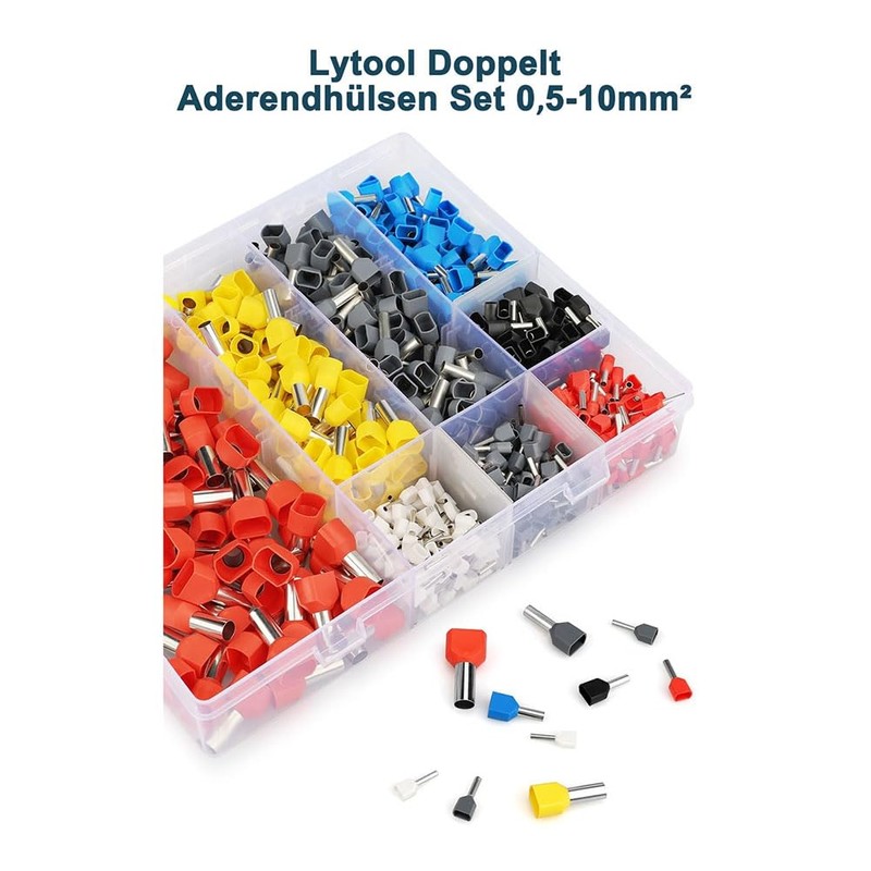 Fulillanlun 750pcs Twin Wire Ferrules Kit Wire Terminal Ferrules Crimp