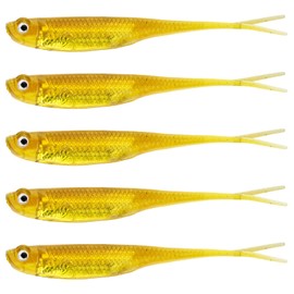 QualyQualy Soft Swimbait Fishing Lures Jerk Shad Minnow Drop Shot Lure Bass Bait Shad Bait Shad Lure Soft Jerkbait for Bass Trout Pike Walleye Crappie 3.93in 6Pcs
