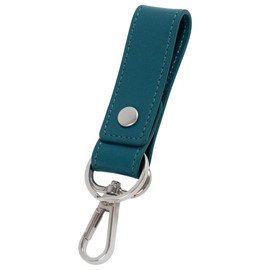 Bon Furniture Leather Key Holder, Men's, Women's, Car Key Holder, Dot Button, Key Ring, Lost Prevention, Belt Loop, Stylish, LeatherKnots, peacock blue