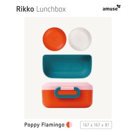 Amuse Rikko Children's Lunch Box Set with Compartments Bento Box Including 2 x Snack Boxes with Compartments Lunch Box Children's Lunch Box School Lunch Box Lunch Box Lunch Box with Compartments