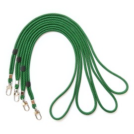 trage.band® Long Adjustable Neck Strap with Carabiner Hook, Pack of 4, Black/Green