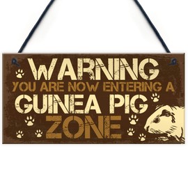 RED OCEAN Beware Of The Guinea Pig Sign For Guinea Pig Lovers Pet Alert Sign Funny Pet Plaque