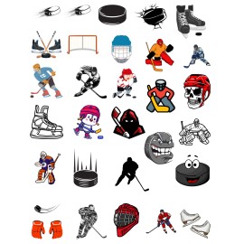 EoBeCy HOCKEY Temporary Tattoos - FULL SHEET Sports Birthday Party Supplies KIDS