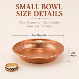 Gemejutor Copper Hammered Decorative Bowls, Set of 3, 11.4cm Versatile Dishes for Sauces, Dips, Incense, Offerings, Ashtray & Jewelry Holder