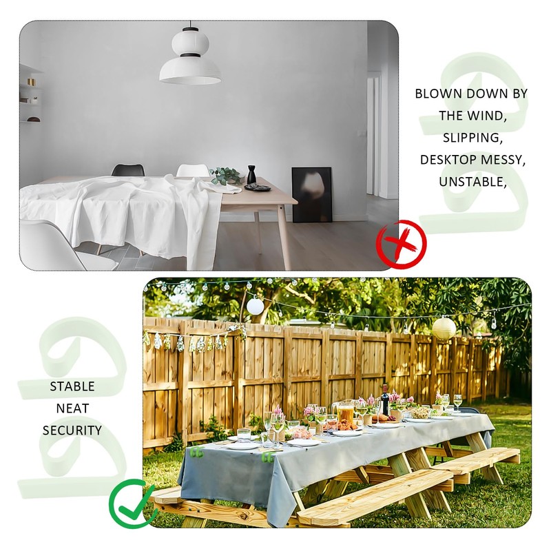 USHXVG 8Pcs Outdoor Tablecloth Clips, 4Pcs Table Leg Pads, Tablecloth