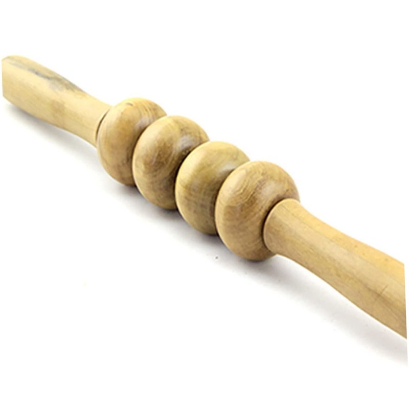 Baluue Wooden Muscle Massager Stick Full-body Massage Roller for Muscle