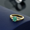 Gem Stone King 18K Yellow Gold Plated Silver Green Malachite