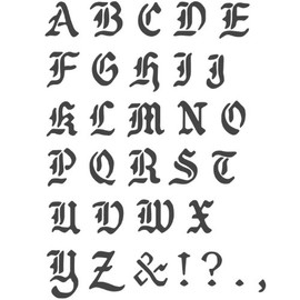 J BOUTIQUE STENCILS Transparent Creative Basic Lettering Stencil Reusable Template, A~Z Alphabet Letters