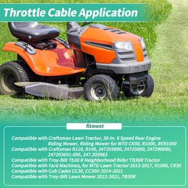 PARSLUCK No.946-04829A Throttle Cable for Craftsman for Cub Cadet for Troy Bilt for Yard Machines for MTD Mowers Replace 746-04829A Lawn Mower Throttle Cable