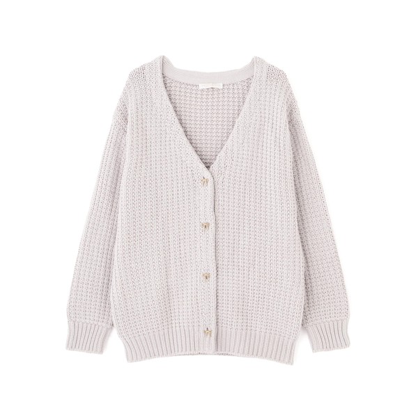 Proportion Body Dressing Women's Sweater, Openwork Knit Middle Cardigan, gray