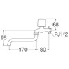 SANEI JA10JC-13-R [Universal Faucet] Nominal 13 Crystal Handle Red with